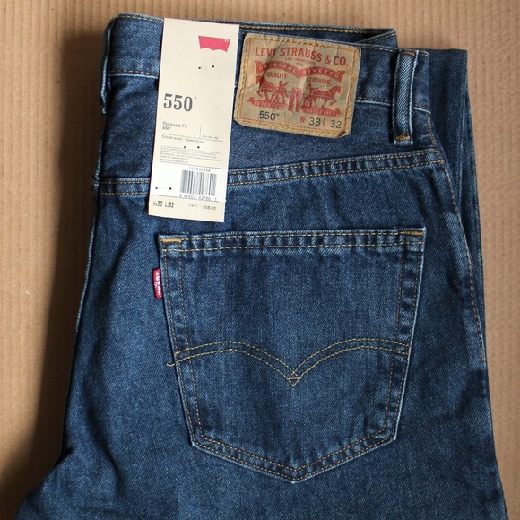 Levi's 550 Relaxed Fit Jeans Tapered Leg W:33 L:32 - Picture 5 of 8